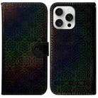 For iPhone 16 Pro Max Colorful Magnetic Buckle Leather Phone Case(Black) - 1