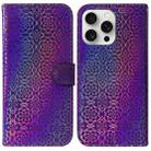 For iPhone 16 Pro Colorful Magnetic Buckle Leather Phone Case(Purple) - 1