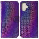 For iPhone 16 Colorful Magnetic Buckle Leather Phone Case(Purple) - 1