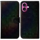 For iPhone 17 Colorful Magnetic Buckle Leather Phone Case(Black) - 1