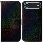For iPhone 17 Air Colorful Magnetic Buckle Leather Phone Case(Black) - 1