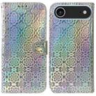 For iPhone 17 Air Colorful Magnetic Buckle Leather Phone Case(Silver) - 1