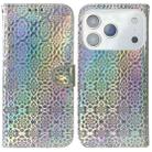 For iPhone 17 Pro Max Colorful Magnetic Buckle Leather Phone Case(Silver) - 1