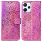 For Xiaomi Redmi 12 Colorful Magnetic Buckle Leather Phone Case(Pink) - 1
