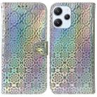 For Xiaomi Redmi 12 Colorful Magnetic Buckle Leather Phone Case(Silver) - 1