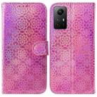For Xiaomi Redmi Note 12S Colorful Magnetic Buckle Leather Phone Case(Pink) - 1