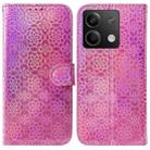 For Xiaomi Redmi Note 13 5G Colorful Magnetic Buckle Leather Phone Case(Pink) - 1