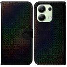 For Xiaomi Redmi Note 13 4G Global Colorful Magnetic Buckle Leather Phone Case(Black) - 1