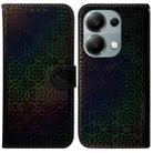 For Xiaomi Poco M6 Pro 4G Colorful Magnetic Buckle Leather Phone Case(Black) - 1
