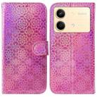 For Xiaomi Redmi Note 13R Pro Colorful Magnetic Buckle Leather Phone Case(Pink) - 1