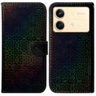 For Xiaomi Redmi Note 13R Pro Colorful Magnetic Buckle Leather Phone Case(Black) - 1