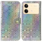 For Xiaomi Redmi Note 13R Pro Colorful Magnetic Buckle Leather Phone Case(Silver) - 1