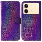 For Xiaomi Redmi Note 13R Pro Colorful Magnetic Buckle Leather Phone Case(Purple) - 1