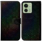 For Motorola Edge 40 Colorful Magnetic Buckle Leather Phone Case(Black) - 1