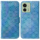 For Motorola Edge 40 Colorful Magnetic Buckle Leather Phone Case(Blue) - 1