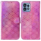 For Motorola Edge 40 Pro Colorful Magnetic Buckle Leather Phone Case(Pink) - 1