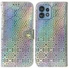 For Motorola Edge 40 Pro Colorful Magnetic Buckle Leather Phone Case(Silver) - 1