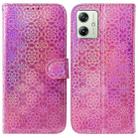 For Motorola Moto G54 Colorful Magnetic Buckle Leather Phone Case(Pink) - 1