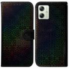 For Motorola Moto G54 Colorful Magnetic Buckle Leather Phone Case(Black) - 1