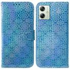 For Motorola Moto G54 Colorful Magnetic Buckle Leather Phone Case(Blue) - 1