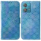 For Motorola Edge 40 Neo Colorful Magnetic Buckle Leather Phone Case(Blue) - 1