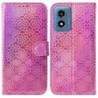 For Motorola Moto G Play 4G 2024 Colorful Magnetic Buckle Leather Phone Case(Pink) - 1