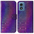 For Motorola Moto G Play 4G 2024 Colorful Magnetic Buckle Leather Phone Case(Purple) - 1