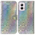 For Motorola Moto G Power 5G 2024 Colorful Magnetic Buckle Leather Phone Case(Silver) - 1