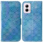 For Motorola Moto G Power 5G 2024 Colorful Magnetic Buckle Leather Phone Case(Blue) - 1