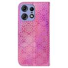 For Motorola Edge 50 Pro Colorful Magnetic Buckle Leather Phone Case(Pink) - 3