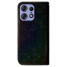 For Motorola Edge 50 Pro Colorful Magnetic Buckle Leather Phone Case(Black) - 3