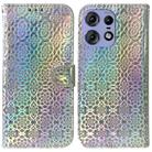 For Motorola Edge 50 Pro Colorful Magnetic Buckle Leather Phone Case(Silver) - 1