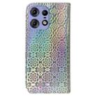 For Motorola Edge 50 Pro Colorful Magnetic Buckle Leather Phone Case(Silver) - 3