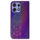For Motorola Edge 50 Pro Colorful Magnetic Buckle Leather Phone Case(Purple) - 3