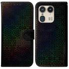 For Motorola Edge 50 Ultra Colorful Magnetic Buckle Leather Phone Case(Black) - 1