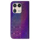 For Motorola Edge 50 Ultra Colorful Magnetic Buckle Leather Phone Case(Purple) - 3