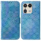 For Motorola Edge 50 Ultra Colorful Magnetic Buckle Leather Phone Case(Blue) - 1