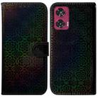 For Motorola Edge 50 Fusion Colorful Magnetic Buckle Leather Phone Case(Black) - 1