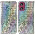 For Motorola Edge 50 Fusion Colorful Magnetic Buckle Leather Phone Case(Silver) - 1