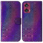 For Motorola Edge 50 Fusion Colorful Magnetic Buckle Leather Phone Case(Purple) - 1