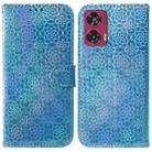 For Motorola Edge 50 Fusion Colorful Magnetic Buckle Leather Phone Case(Blue) - 1
