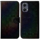 For Motorola Edge 2024 Colorful Magnetic Buckle Leather Phone Case(Black) - 1