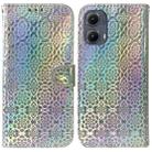 For Motorola Edge 2024 Colorful Magnetic Buckle Leather Phone Case(Silver) - 1