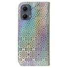 For Motorola Edge 2024 Colorful Magnetic Buckle Leather Phone Case(Silver) - 3