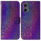 For Motorola Edge 2024 Colorful Magnetic Buckle Leather Phone Case(Purple) - 1