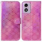 For Motorola Moto G04s / Moto E14 Colorful Magnetic Buckle Leather Phone Case(Pink) - 1