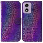 For Motorola Moto G04s / Moto E14 Colorful Magnetic Buckle Leather Phone Case(Purple) - 1