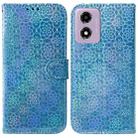 For Motorola Moto G04s / Moto E14 Colorful Magnetic Buckle Leather Phone Case(Blue) - 1