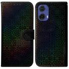 For Motorola Moto G85 Colorful Magnetic Buckle Leather Phone Case(Black) - 1