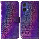 For Motorola Moto G85 Colorful Magnetic Buckle Leather Phone Case(Purple) - 1